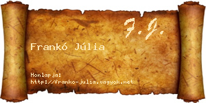 Frankó Júlia névjegykártya