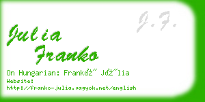 julia franko business card